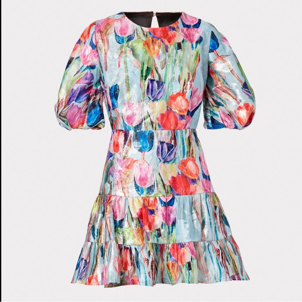 Arlette Metallic Tulip Minidress